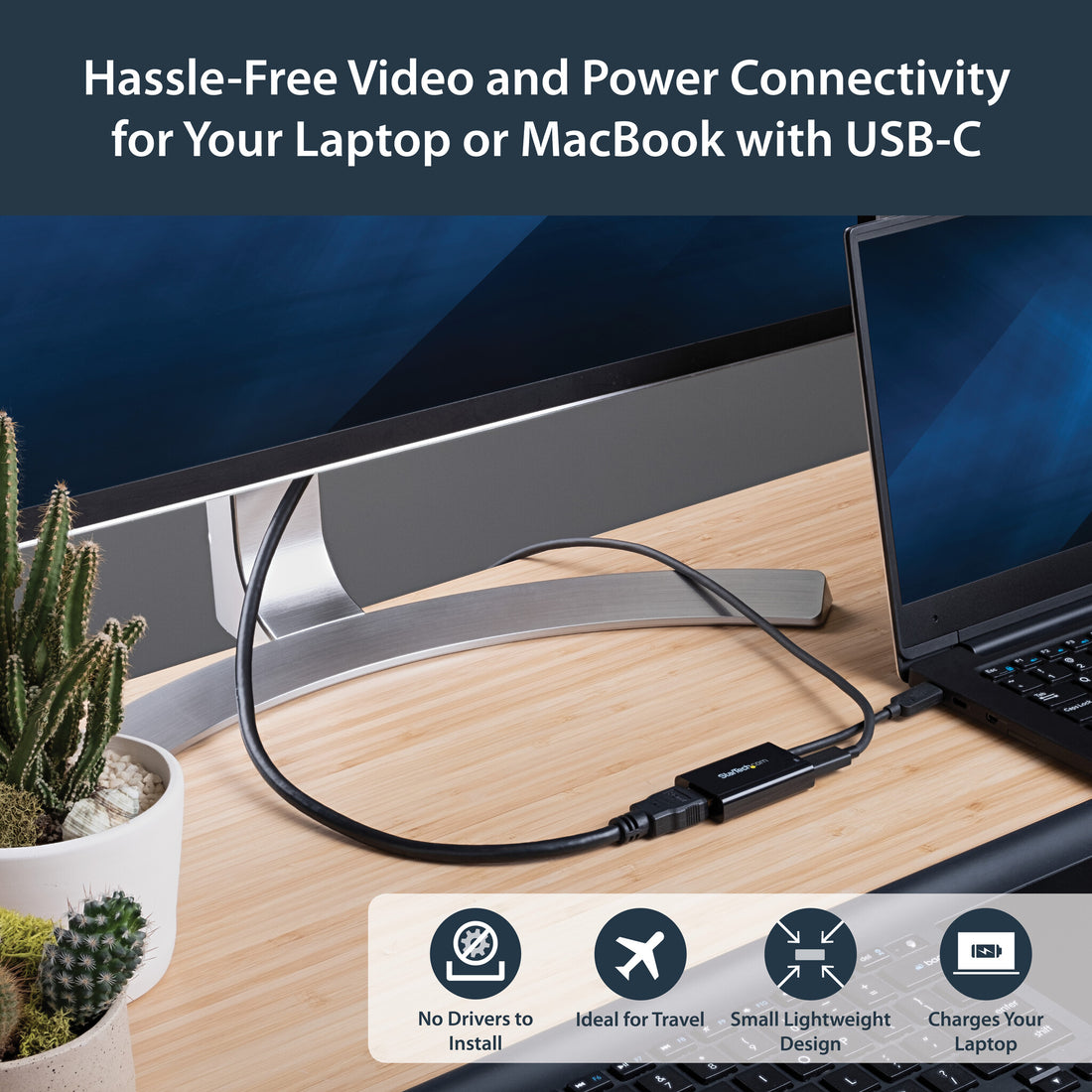 StarTech.com USB C to HDMI 2.0 Adapter with Power Delivery - 4K 60Hz USB Type-C to HDMI Display Video - image 9
