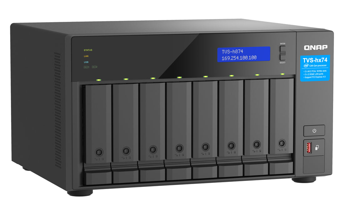 QNAP TVS-h874 NAS Tower Intel Core i7 32 GB DDR4 80 TB HDD QuTS hero Black - image 3