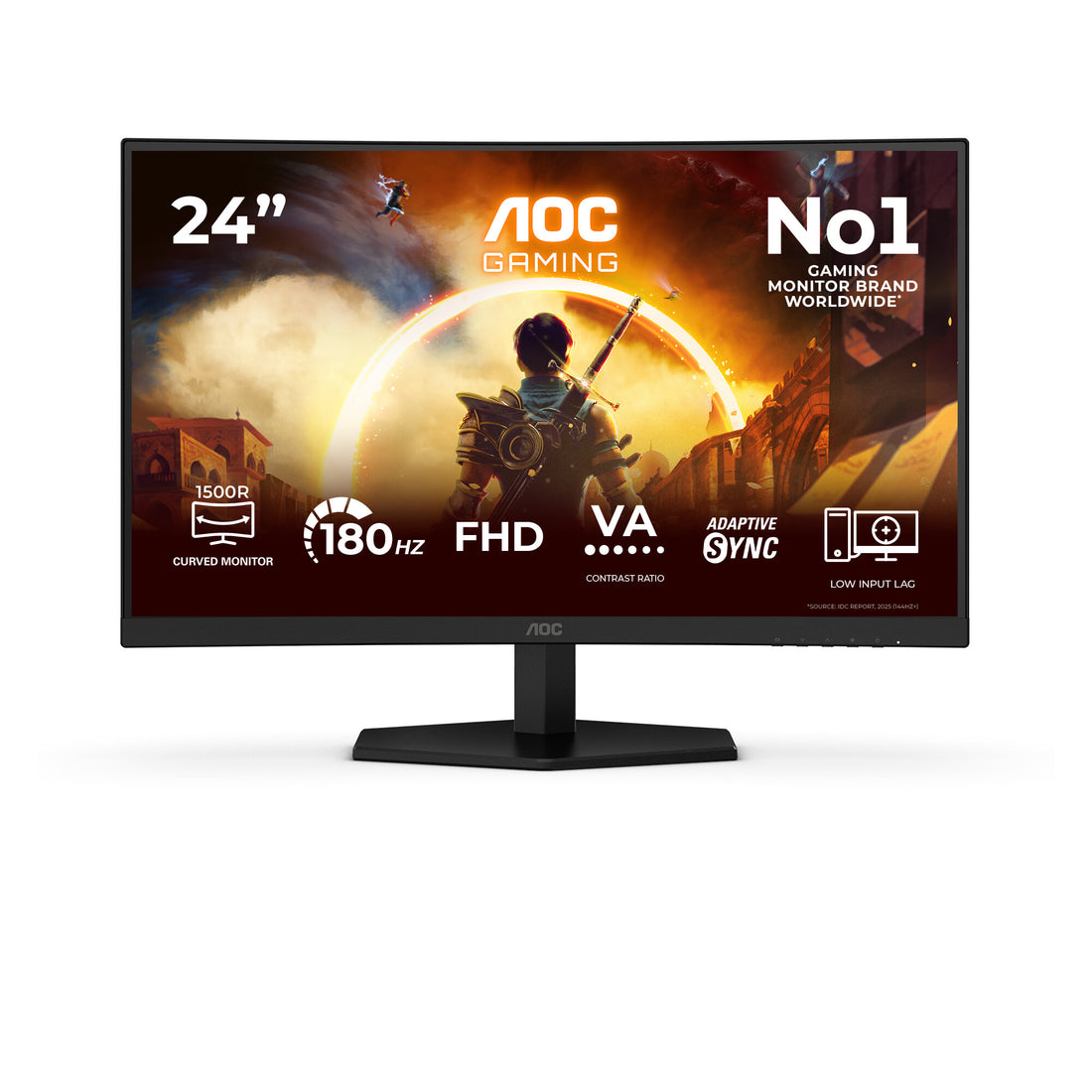 AOC G4 23.6" VA FHD 180Hz computer monitor 23.6" 1920 x 1080 pixels Full HD LCD Black, Red - image 3