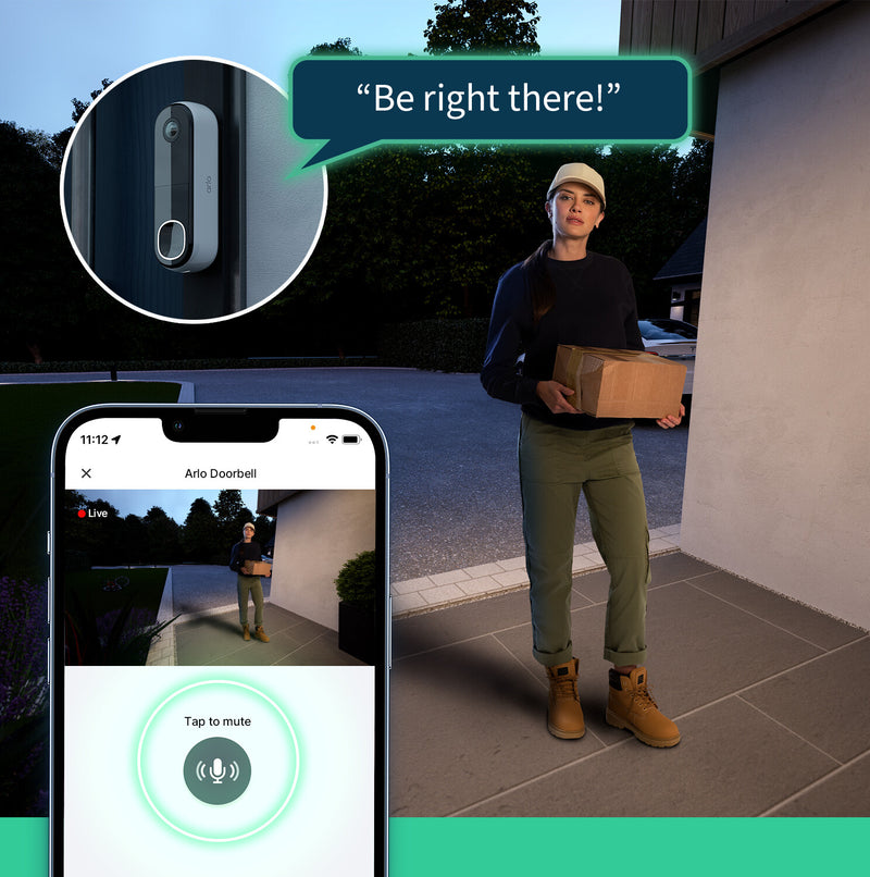 Arlo Essential 2K Video Doorbell & Chime White