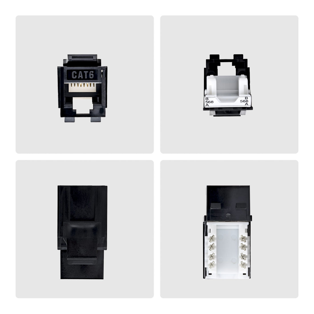 StarTech.com Cat6 Keystone Jack, 24-Pack RJ45 Ethernet Keystone Jacks, UTP Cat6 Wall Jack, 90-Degree 110 Punch - image 6