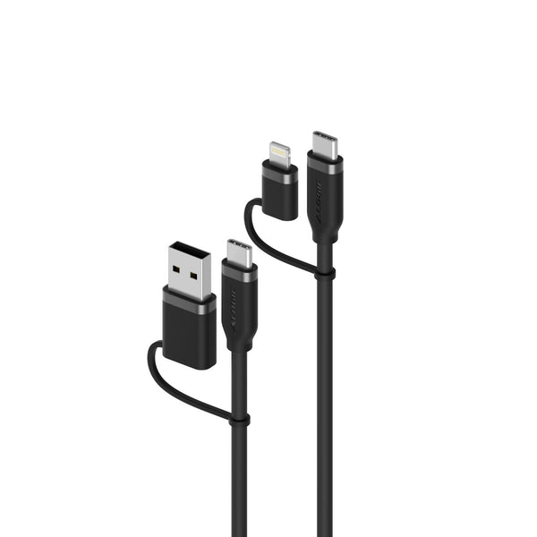 ALOGIC 4-in-1 100W Silicone Flexible Universal Charging Cable 1.5m | USB-C, USB-A and Lightning