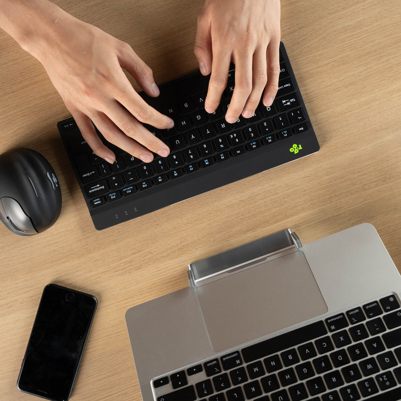 R-Go Tools Ergonomic keyboard R-Go Compact Break, compact keyboard with break software, QWERTY (UK), Bluetooth, black