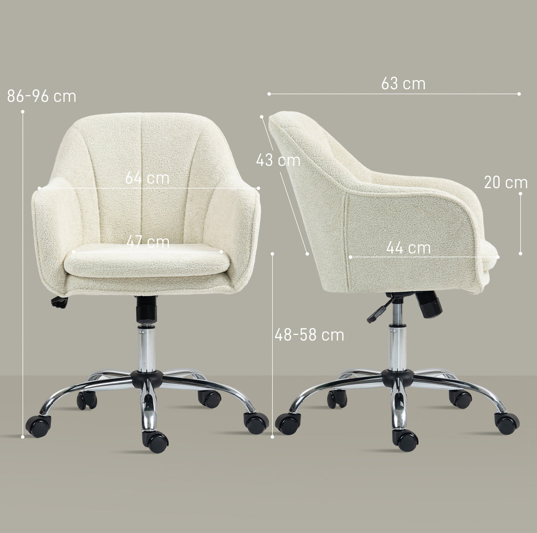 HOMCOM Snow Flannel Office Chair - Beige