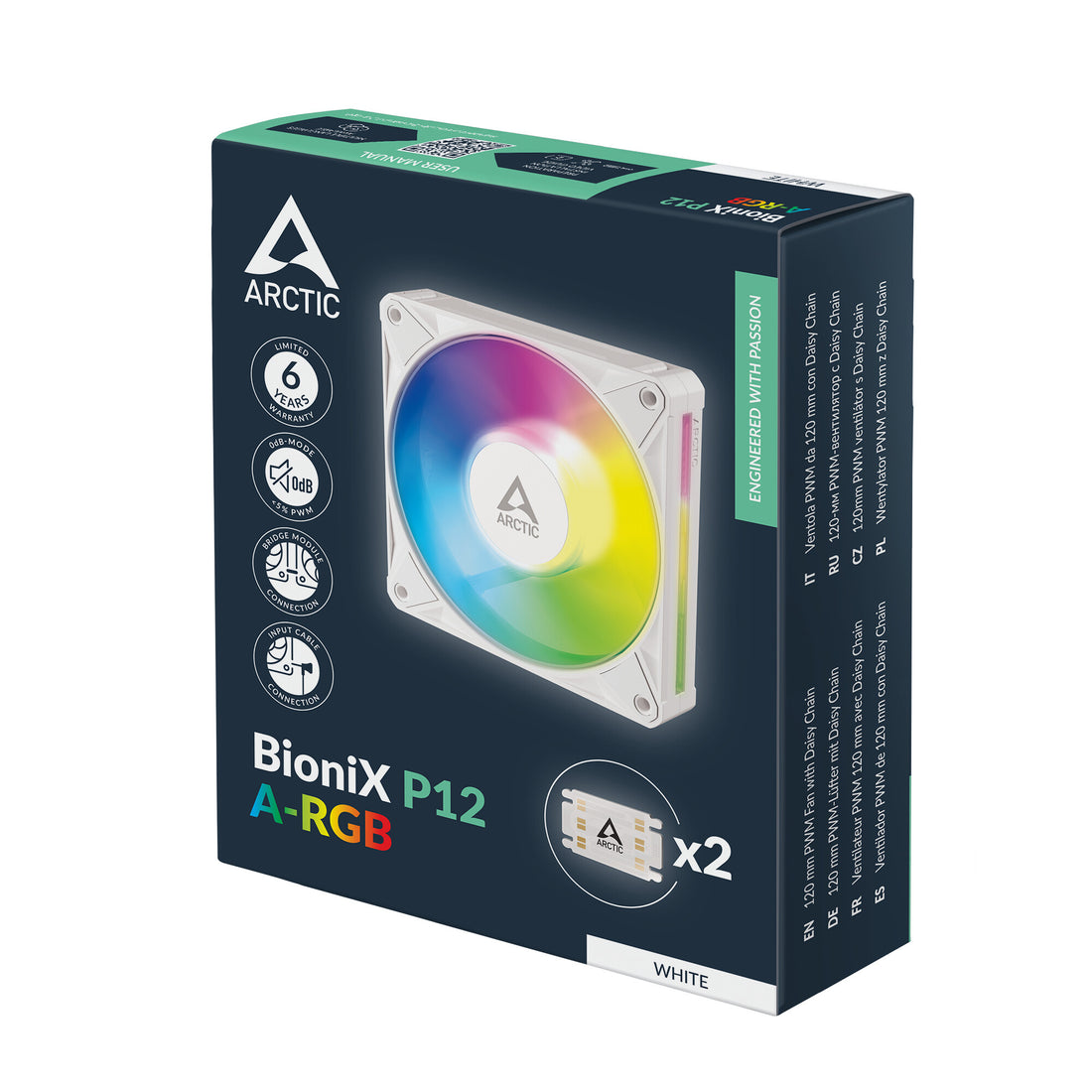 ARCTIC BioniX P12 A-RGB (White) 120 mm PWM Fan with Daisy Chain - image 8
