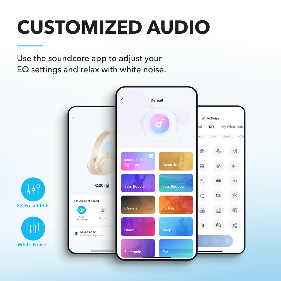 Soundcore Q20i Plus Hybrid Active Noise Cancelling Over-Ear Bluetooth Headphones - White - image 7