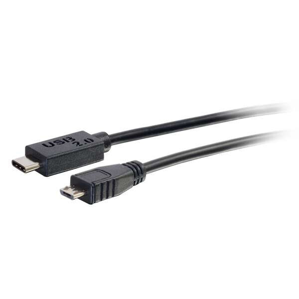 C2G 2m USB 2.0 USB Type C to USB Micro B Cable M/M - USB C Cable Black - image 2
