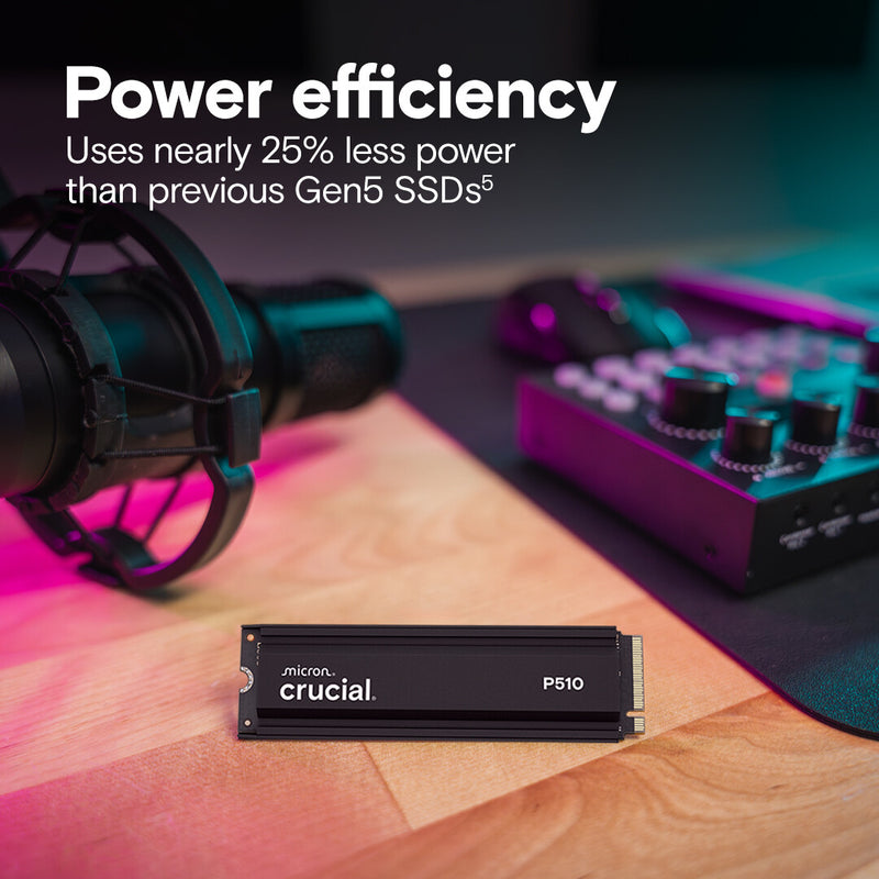 Crucial CT1000P510SSD5 internal solid state drive 1 TB M.2 PCI Express 5.0 NVMe TLC