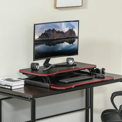 Vinsetto Standing Desk Liftable Computer Stand - Black/Red