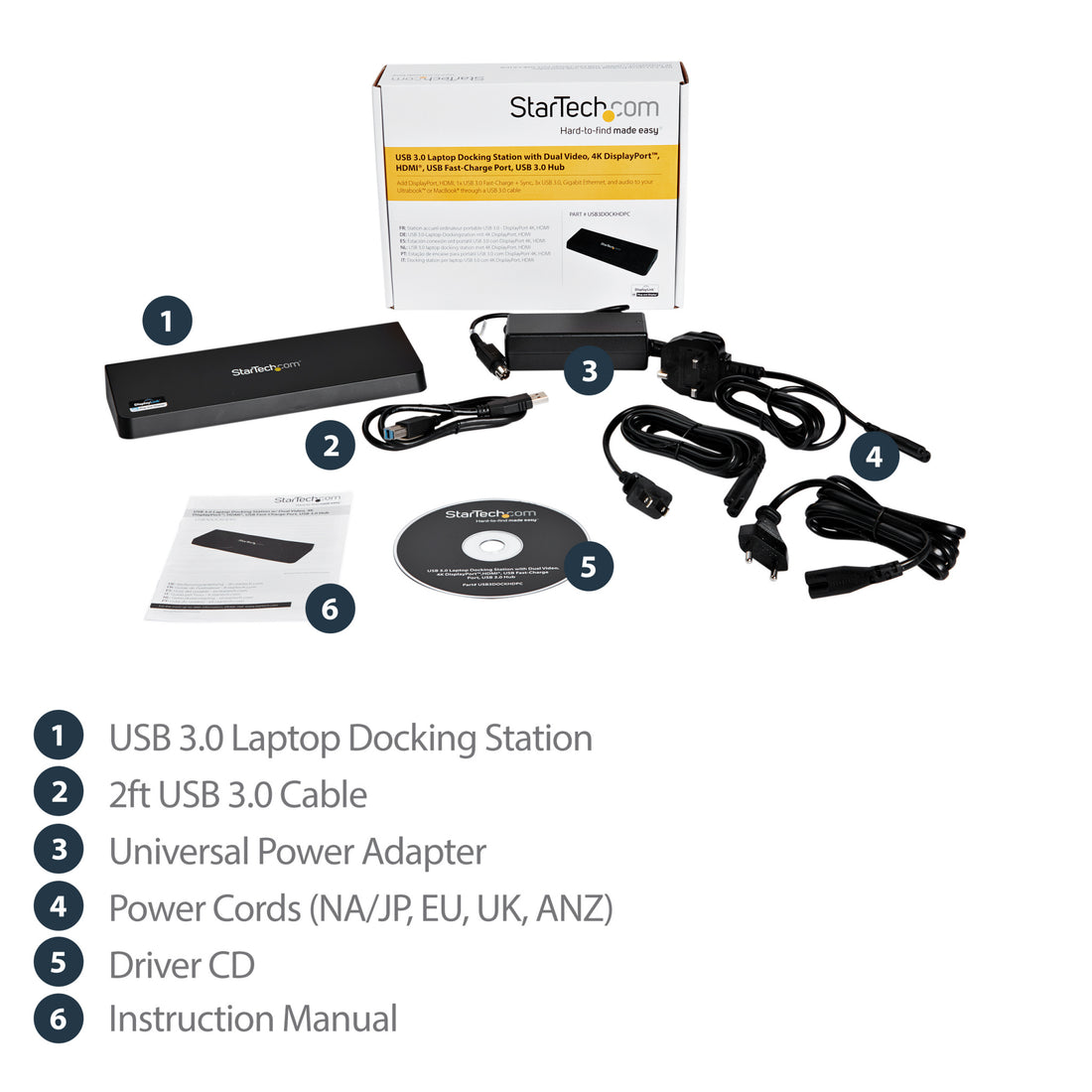 StarTech.com USB 3.0 Docking Station Dual Monitor with HDMI & 4K DisplayPort - USB 3.0 to 4x USB-A, Ethernet - image 12
