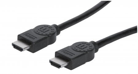 Manhattan HDMI 4K@30Hz Cable with Ethernet, 1.8m, Suitable for ALL 1080p/HD and Majority of 4K Uses (Check Your System 4K Specification to Be Sure), Black, High Speed, Lifetime Warranty, Equivalent to HDMIMM6HS