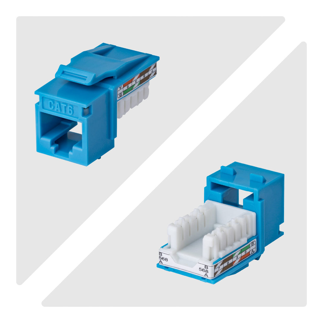 StarTech.com Cat6 Keystone Jack, 24-Pack RJ45 Ethernet Keystone Jacks, UTP Cat6 Wall Jack, 90-Degree 110 Punch - image 2