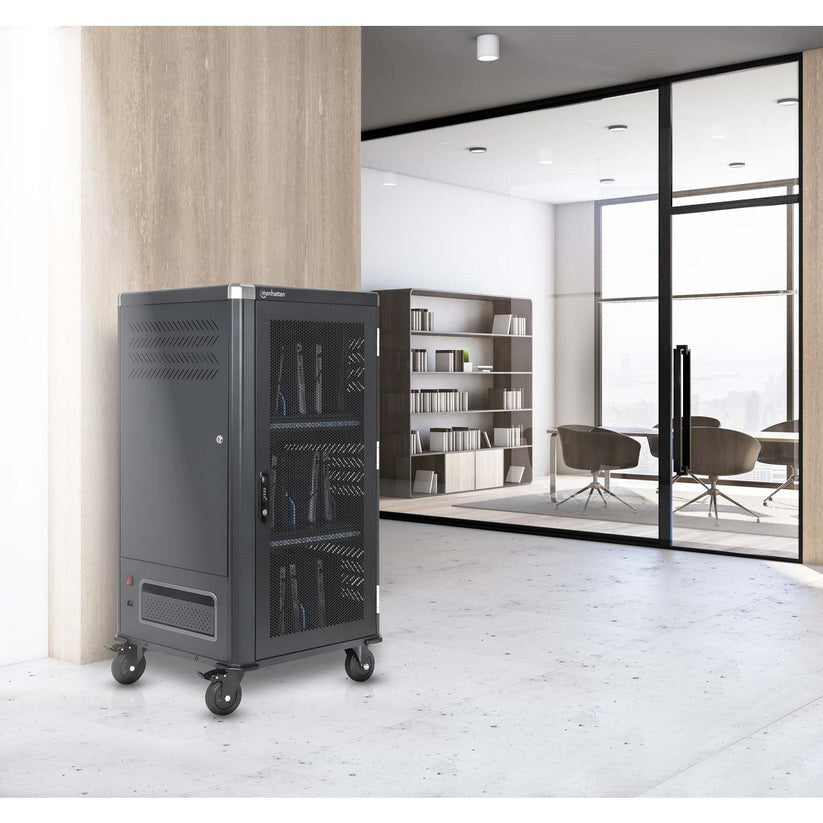 Manhattan Laptop Charging Cabinet Trolley/Cart via USB-C 65W 16" 30-bay, Suitable for USB-C laptops (to 16") - image 7