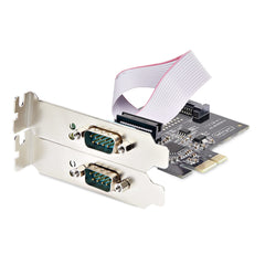 StarTech.com 2-Port Serial PCIe Card, Dual-Port PCI Express to RS232/RS422/RS485 (DB9) Serial Card, Low-Profile Brackets Incl., 16C1050 UART, Windows/Linux, TAA Compliant - Level-4 ESD Protection