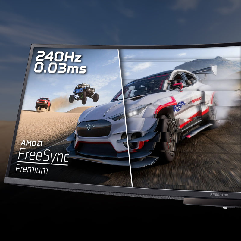 Acer X Predator X49X curved ultra-wide QD-OLED gaming monitor - 49", 32:9, QD-OLED, 1800R curve, Double Quad HD, 240Hz, 0.03ms, AMD FreeSync Premium, DisplayHDR 400 True Black, HDMI, DP & USB-C