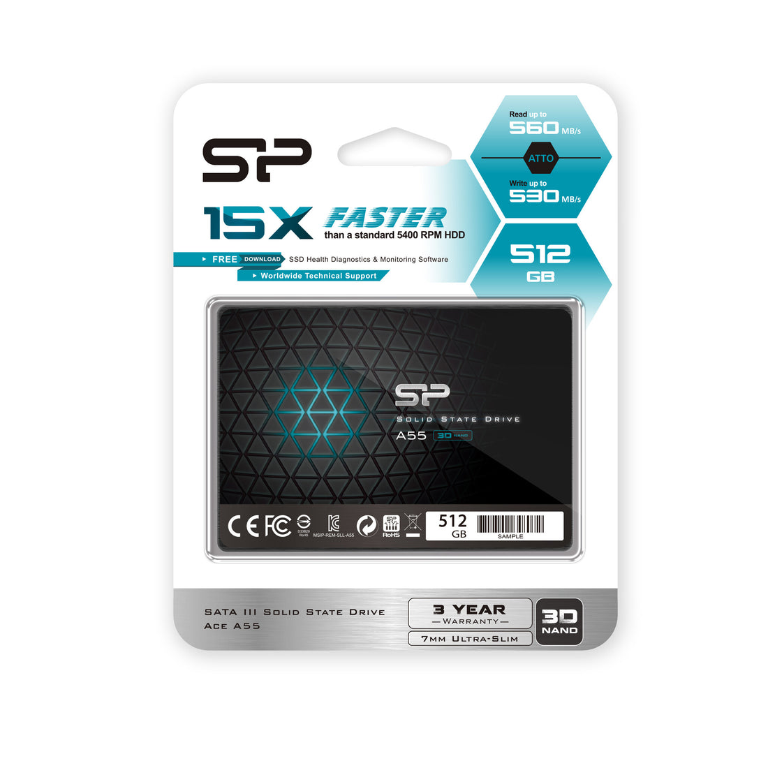 Silicon Power Ace A55 512 GB 2.5" Serial ATA III 3D TLC - image 7