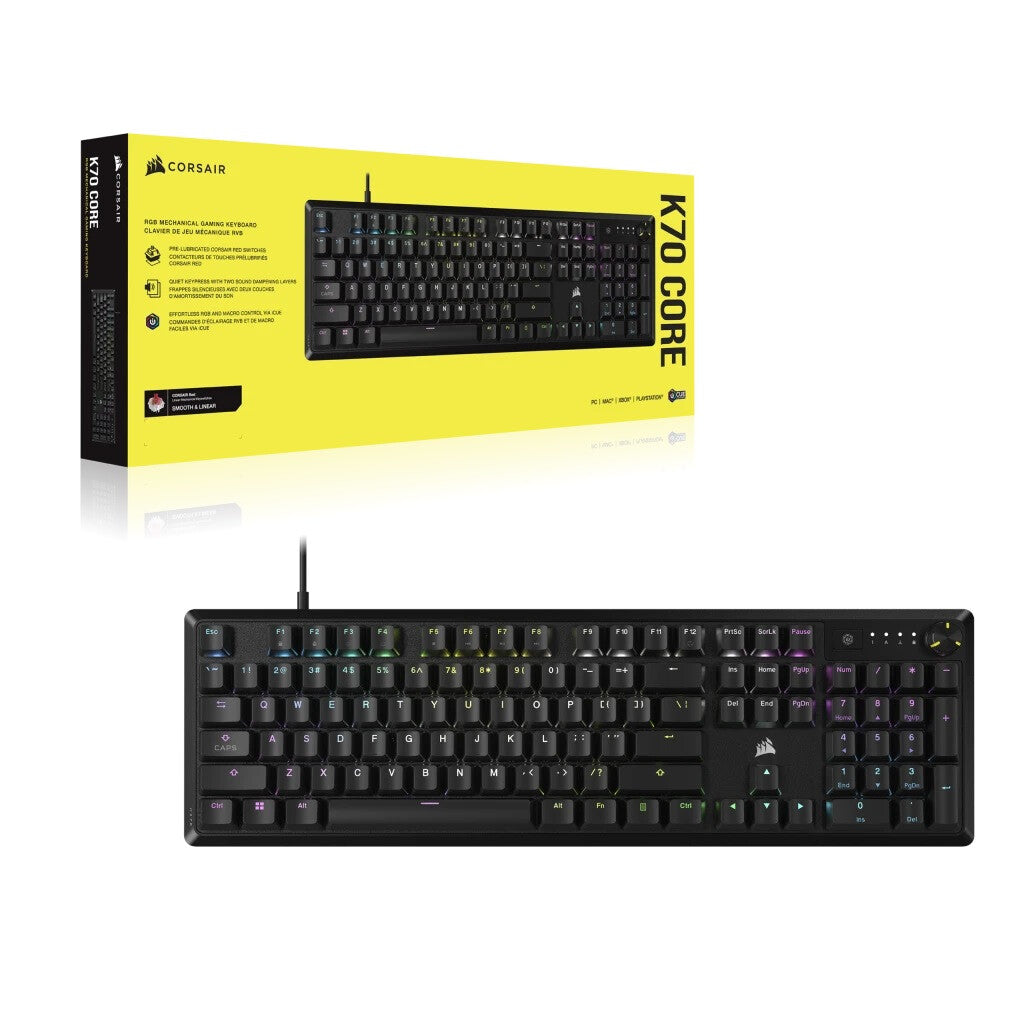 Corsair K70 CORE RGB keyboard Gaming USB QWERTY UK English Black - image 8