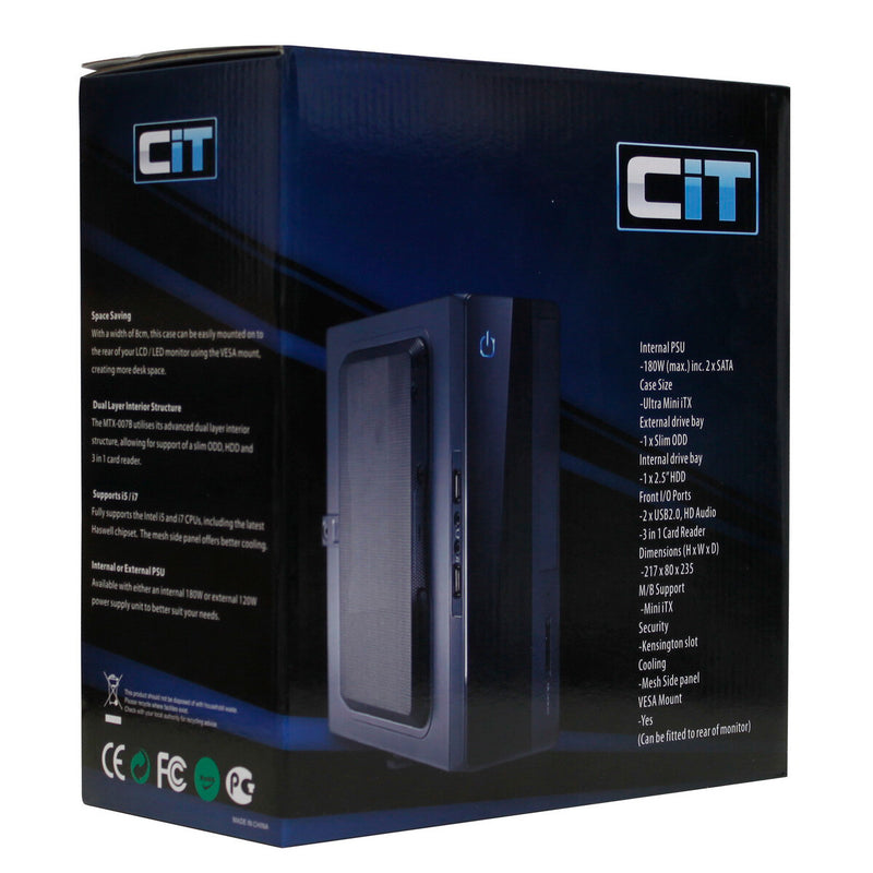 CiT MTX-007B computer case Mini Tower Black 180 W