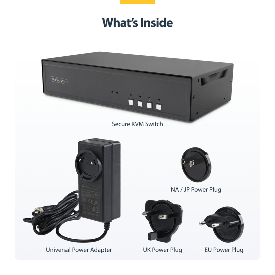 StarTech.com Secure 4-Port Dual-Monitor KVM Switch, DisplayPort, 4K 60Hz, NIAP 4.0 Desktop KVM, Metal Housing - image 8
