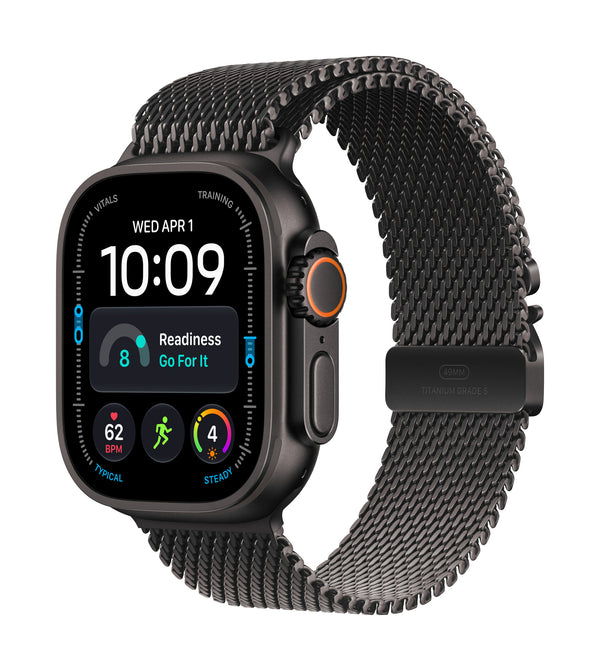 Apple Watch Ultra 4 GPS + Cellular 49mm Black Titanium Case with Black Titanium Milanese Loop - S