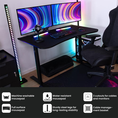 Monitor Arozzi Gaming Desk Sale Arozzi Arena Metal Gaming Desk, Black