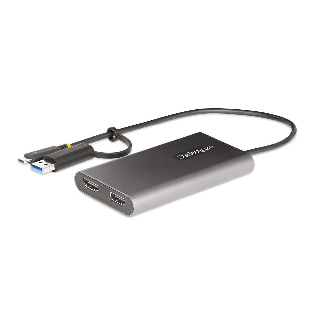 StarTech.com USB-C to Dual-HDMI Adapter - USB-C or A to 2x HDMI - 4K 60Hz - 100W Power Delivery Pass-Through