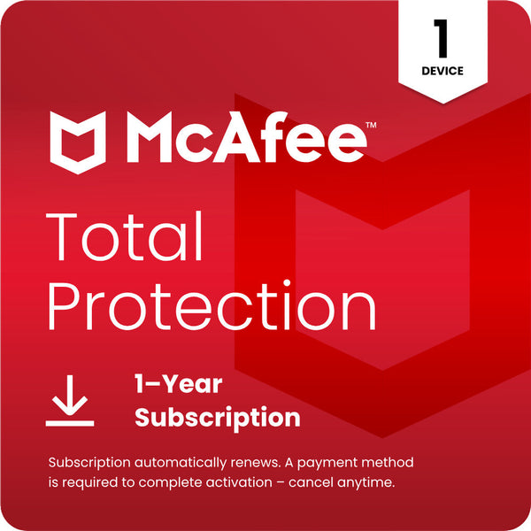 McAfee Total Protection Antivirus security 1 license(s) 1 year(s)