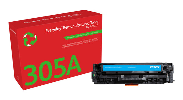 Everyday™ Cyan Remanufactured Toner by Xerox compatible with HP 305A (CE411A), Standard capacity