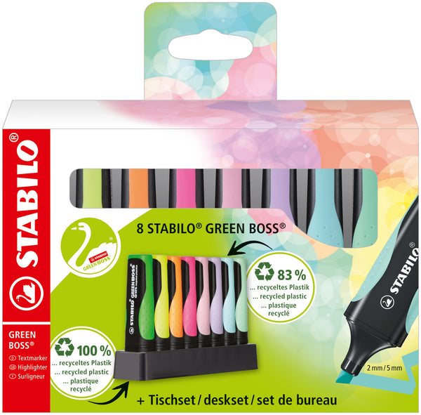 STABILO GREEN BOSS marker 8 pc(s) Conical tip Multicolour