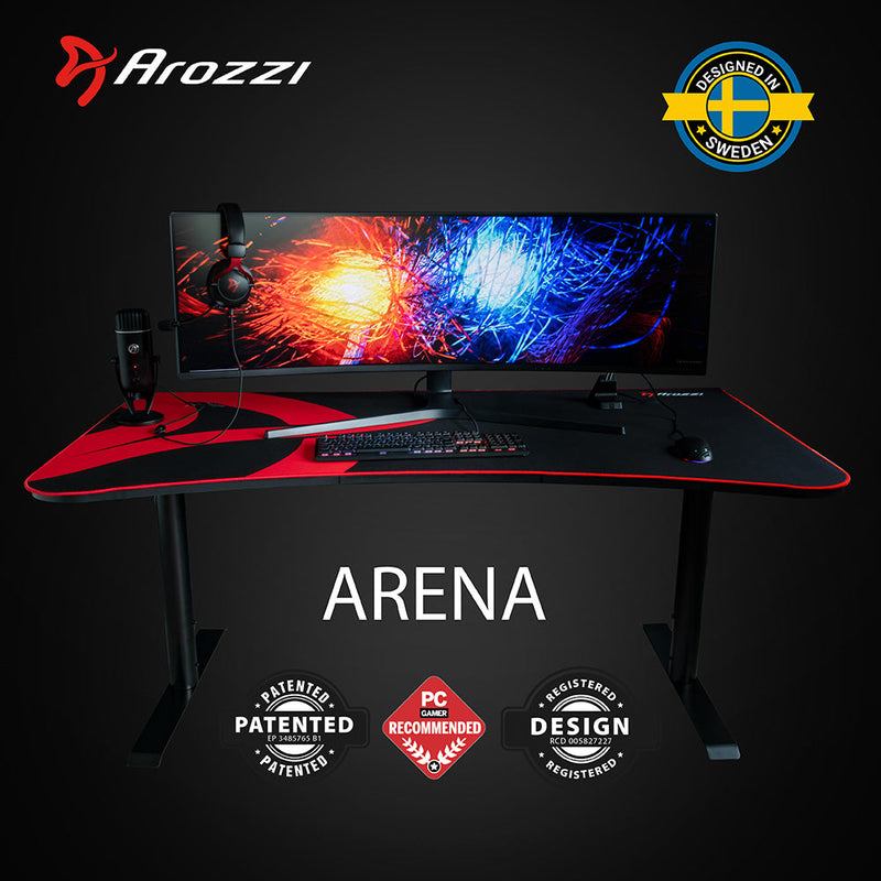 Arozzi Arena Gaming Desk - Black