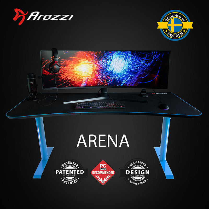 Arozzi Arena Gaming Desk - Blue