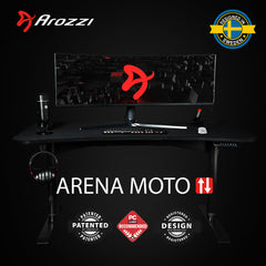 Arozzi Arena Moto Gaming Desk - Pure Black
