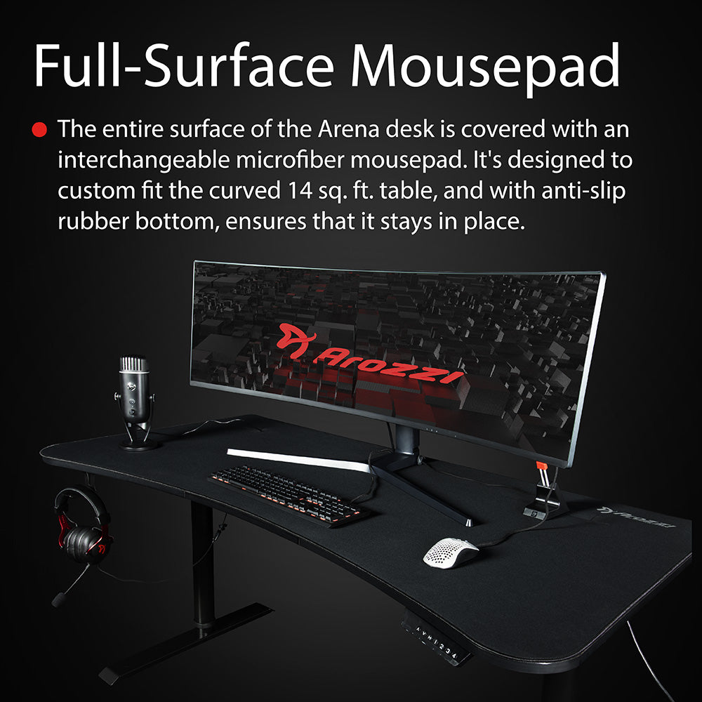 Arozzi Arena Moto Gaming Desk - Pure Black - image 12