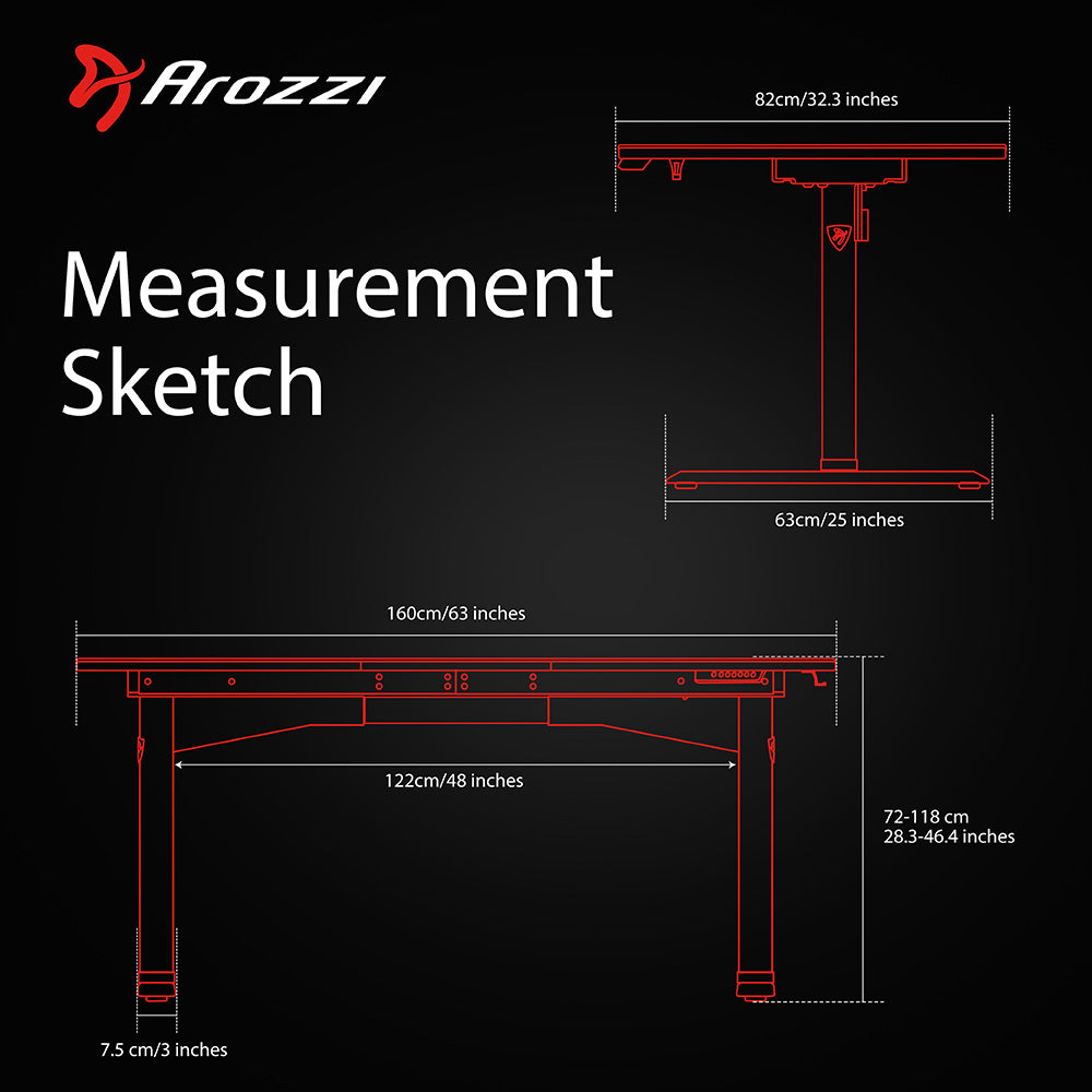 Arozzi Arena Moto Gaming Desk - Pure Black - image 10