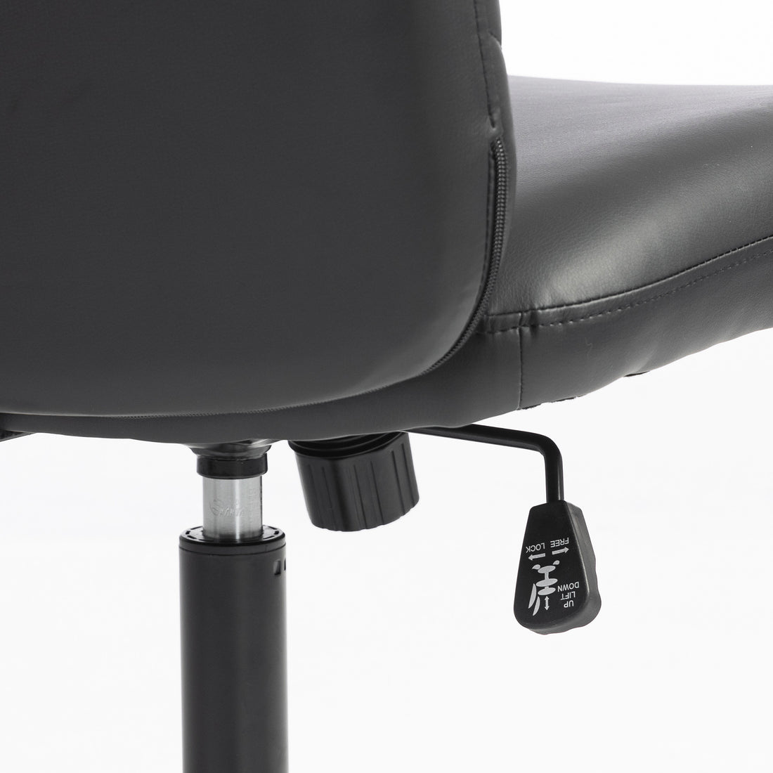 HOMCOM Home Office Desk Chair Height Adjustable Swivel Chair Cross Legged Wide Seat Swivel Wheels Black