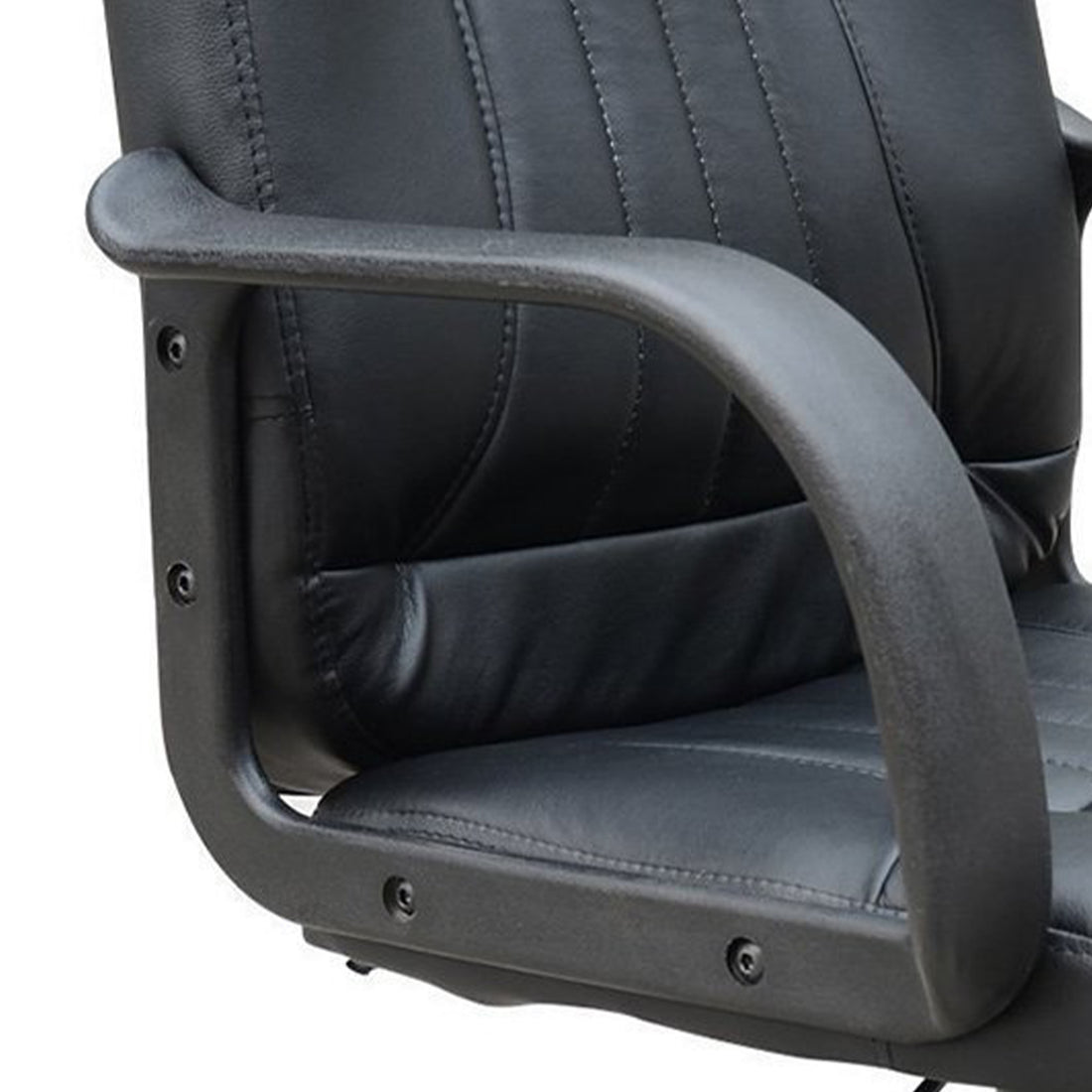 HOMCOM Swivel Executive Office Chair, PU Leather Computer Desk Chair with Adjustable Height, Wheels, Black