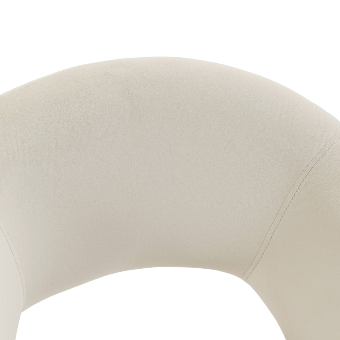 HOMCOM Velvet Desk Chair, Modern Office Chair with Height-Adjustable, Wheels, for Home Study Bedroom, Cream