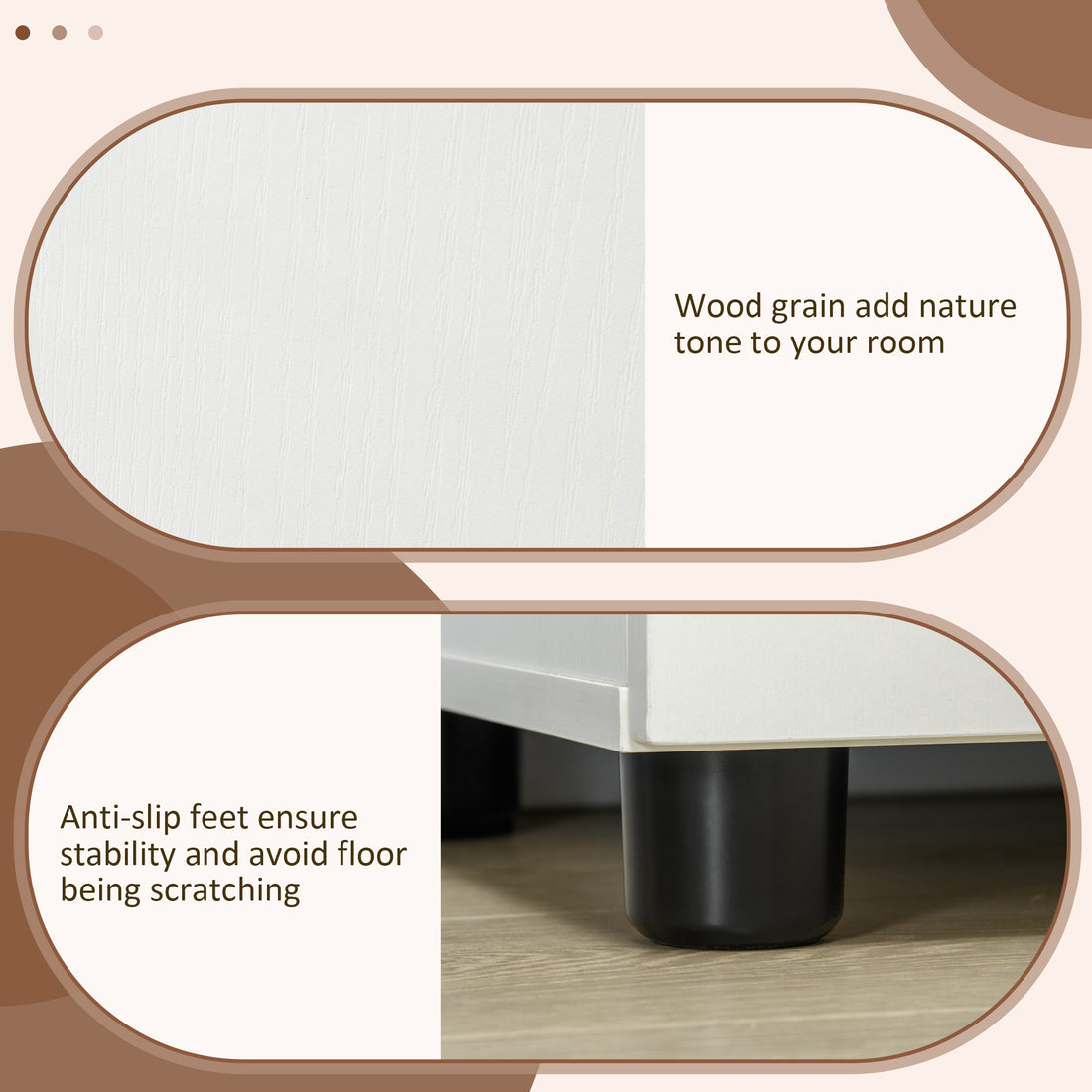 Vinsetto Two-Tier Locking Office Storage Cabinet - White