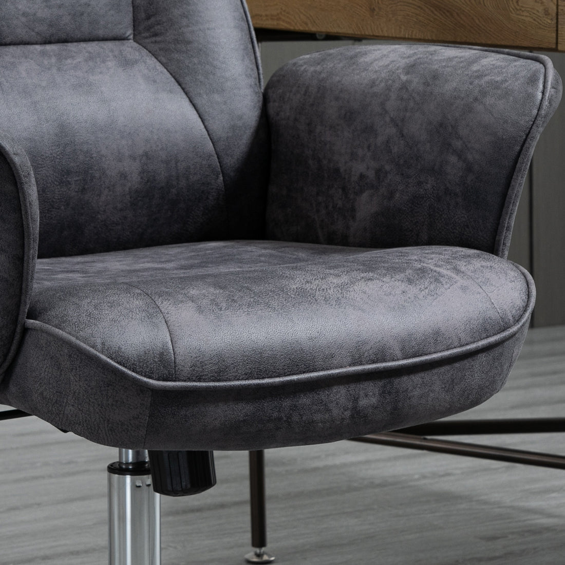 Vinsetto Swivel Computer Office Chair Mid Back Desk Chair for Home Study Bedroom, Charcoal Grey