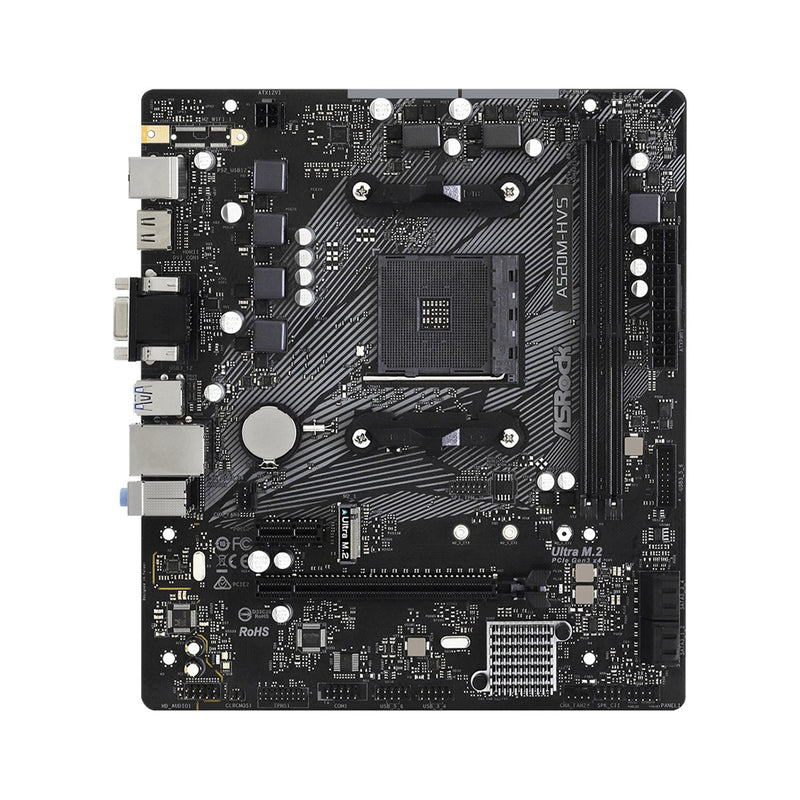 ASRock A520M-HVS AMD Socket AM4 Micro ATX VGA/HDMI M.2 USB 3.2 Gen1 Motherboard