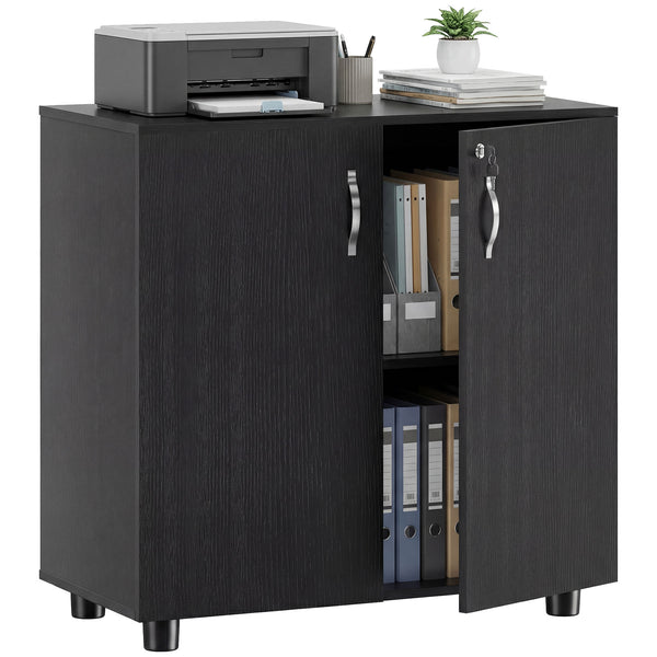 Vinsetto Two-Tier Locking Office Storage Cabinet - Black