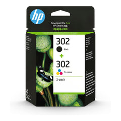 HP 302 Black Standard Capacity Tricolour Ink Cartridge 4ml & 3.5ml Twinpack
