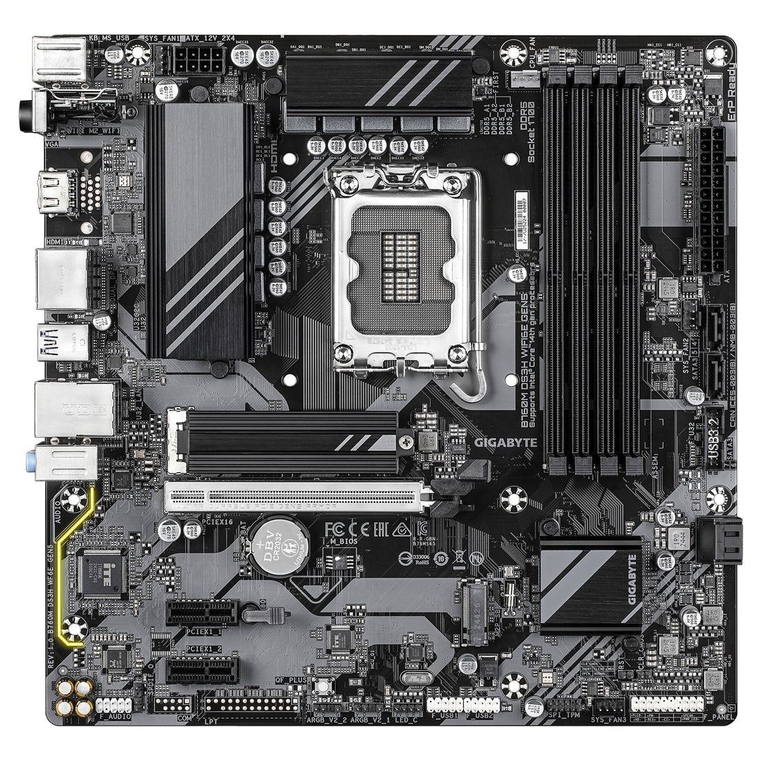 GIGABYTE B760M DS3H WIFI6E GEN5 Motherboard - Supports Intel Core 14th Gen CPUs, 6+2+1 Phases Digital VRM, up - image 2