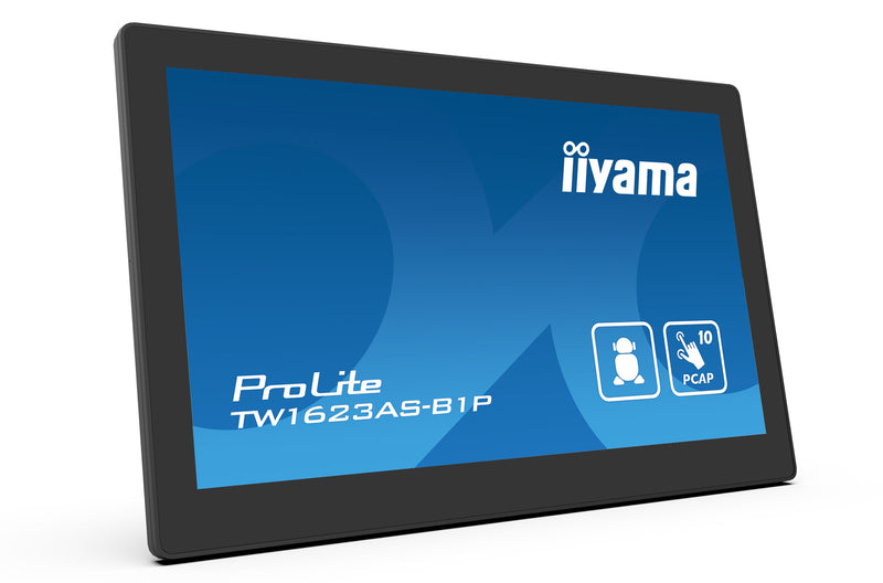 iiyama TW1623AS-B1P computer monitor 39.6 cm (15.6") 1920 x 1080 pixels Double Full HD Touchscreen Black