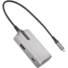 StarTech.com USB C Multiport Adapter - USB-C to 4K 60Hz HDMI 2.0, 100W Power Delivery Pass-through - 3-Port 10Gbps USB Hub - Portable USB Type-C Mini Docking Station - 10