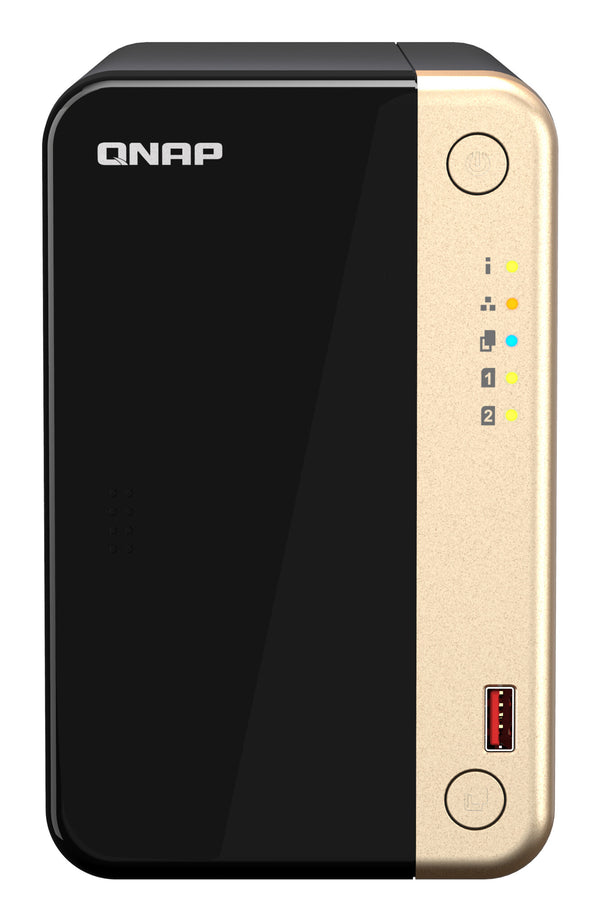 QNAP TS-264 NAS Tower Intel® Celeron® N5095 8 GB 8 TB HDD QNAP Turbo System Black, Gold