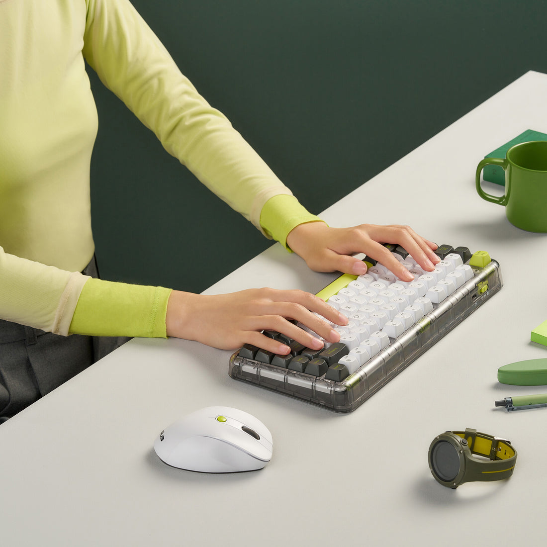 ASUS Jelly75 KD201 keyboard Universal USB + RF Wireless + Bluetooth Green, White, Black - image 11