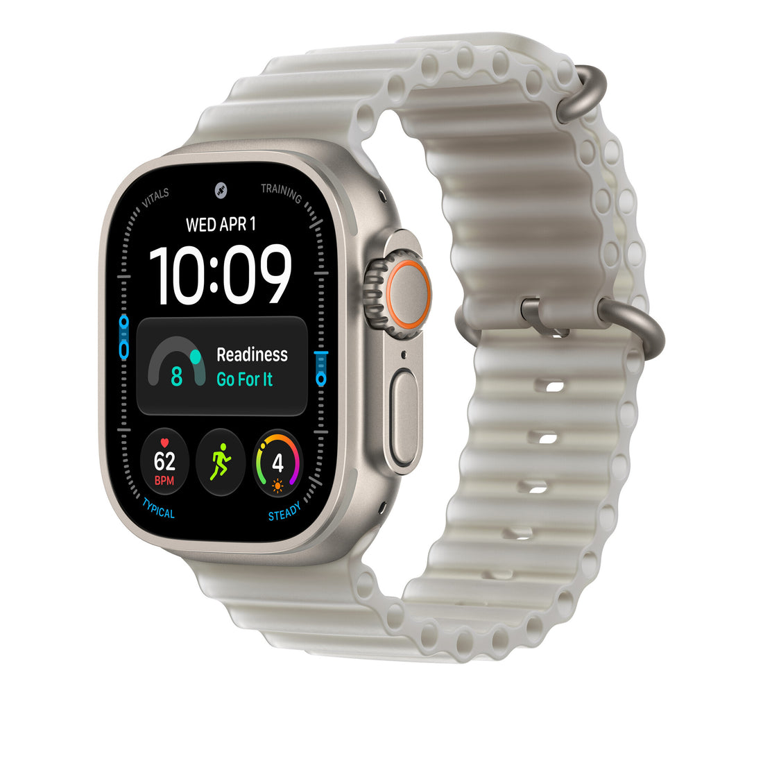 Apple 49mm Translucent Gray Ocean Band - Natural Titanium Finish - image 2