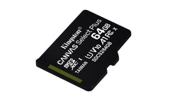 Kingston Technology Canvas Select 64GB micSDXC Plus 100R A1 C10 Card + ADP