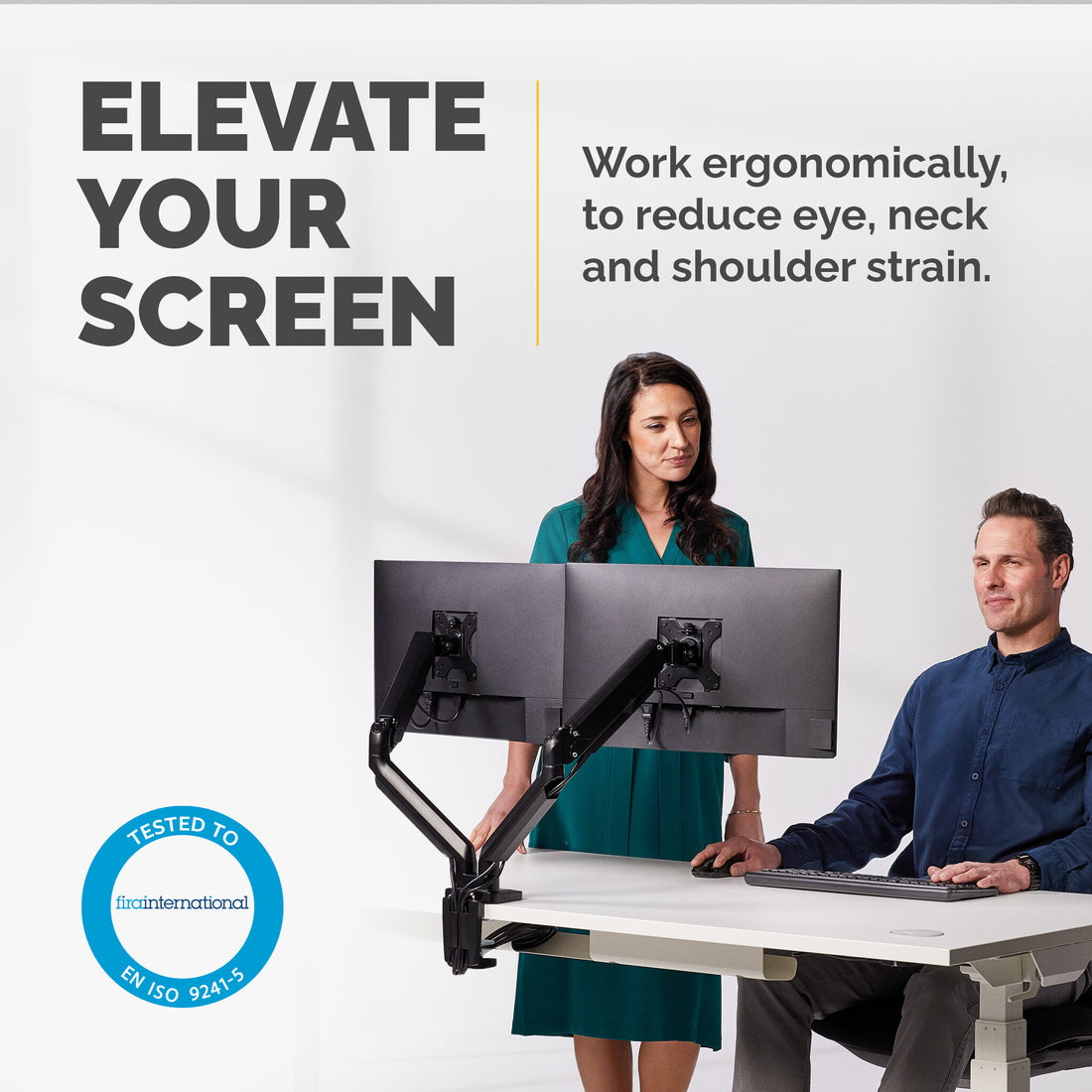 Fellowes Platinum Series Dual Monitor Arm - Monitor Mount for Two 8KG 40 Inch Screens - Adjustable Dual - image 2